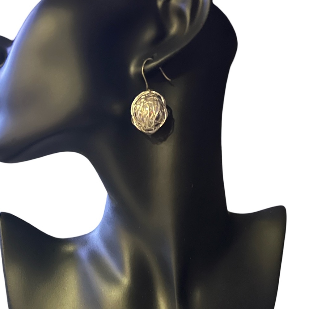 Silver Ball Drop earring